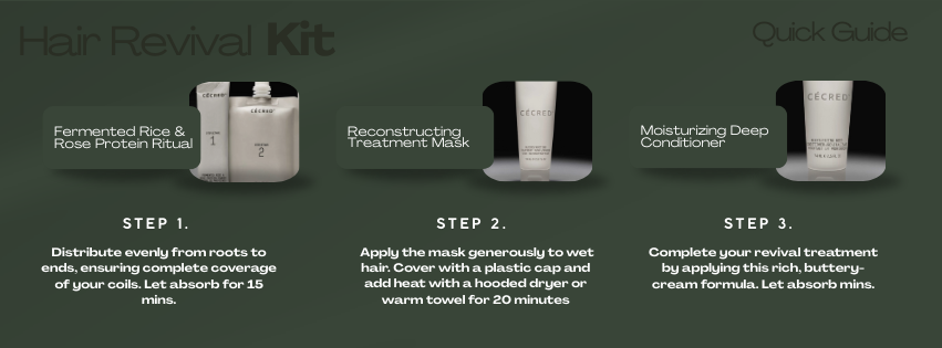 cecred hair revival kit. fermented rice & rose protein ritual, reconstruction treatment mask,moisturizing deep conditioner cecred hair revival kit. fermented rice & rose protein ritual, reconstruction treatment mask,moisturizing deep conditioner